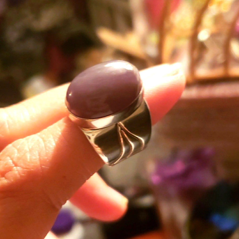 JAY KING DTR 925 AMETHYST STERLING SILVER RING THICK BAND 5.5